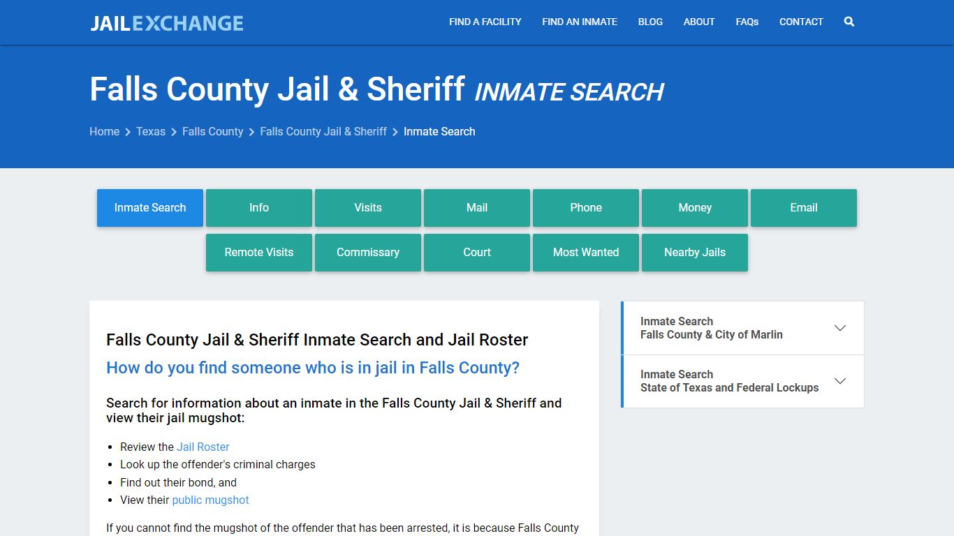 Falls County Jail & Sheriff Inmate Search - Jail Exchange